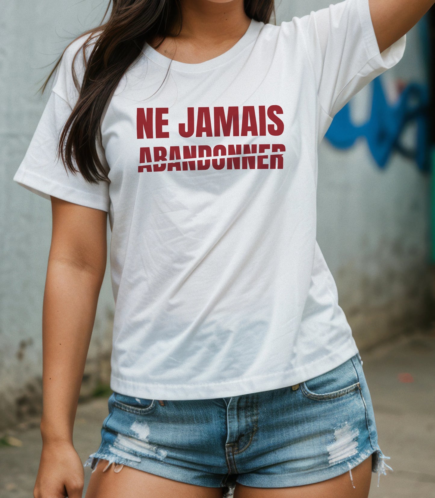 T-Shirt Ne Jamais Abandonner | Unisexe